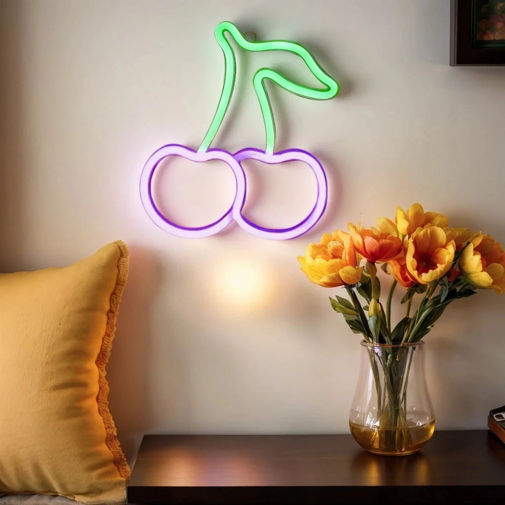 Insegna al neon LED colorata per decorazione murale elegante