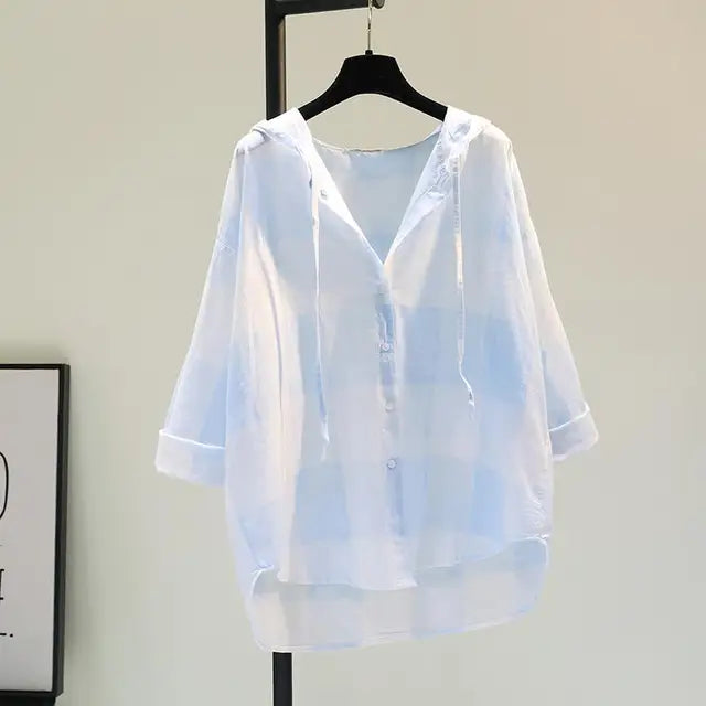 Kariertes Hoodie-Bluse für trendige Sommerlooks