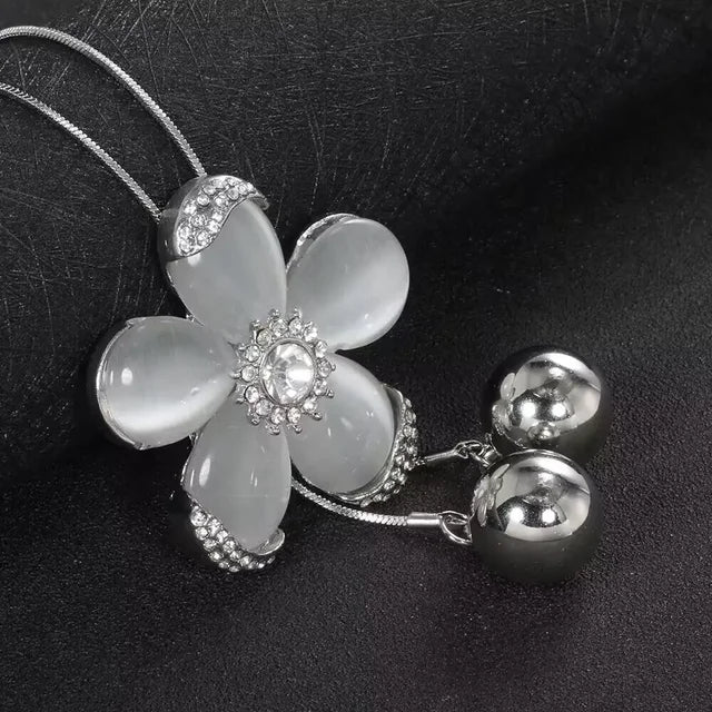 BellaGrace Irregular Pearl Zircon Cross Necklace