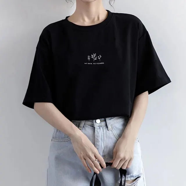Zomer T-shirt met Plantenprint voor Vrouwen