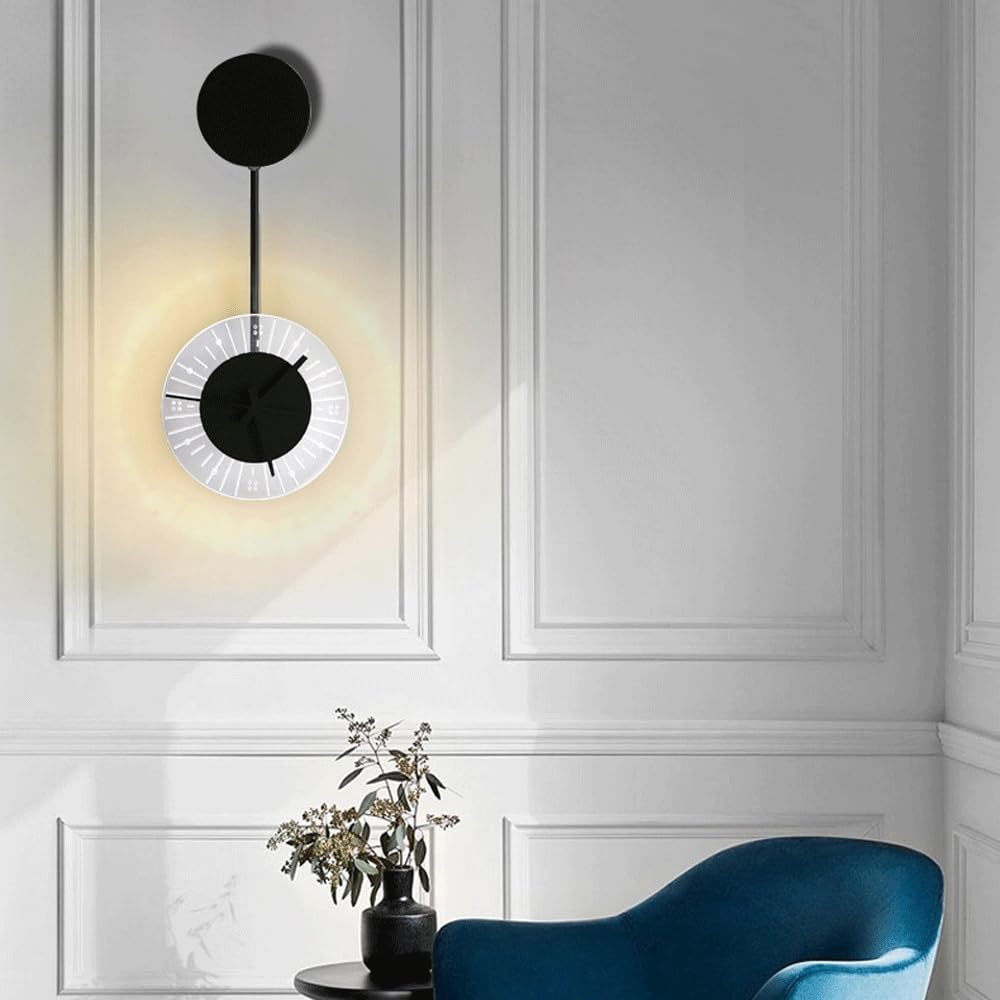 LED Wandklok met Cirkelvormig Pendel