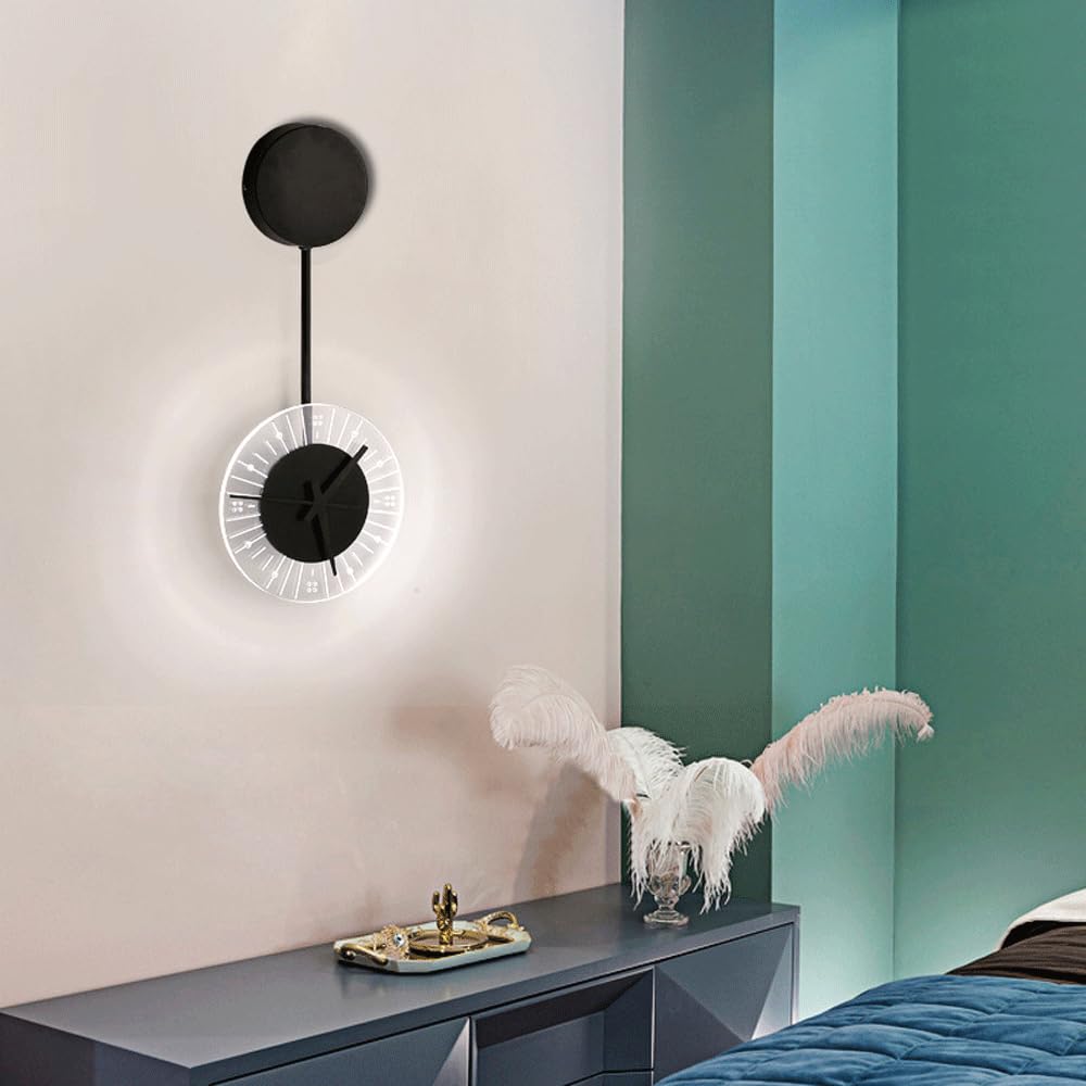 LED Wandklok met Cirkelvormig Pendel