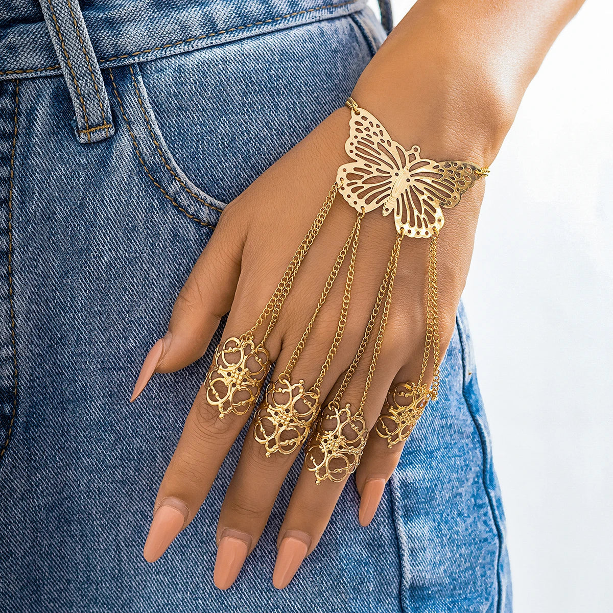 Obscura Gothic Vinger Ring Armband