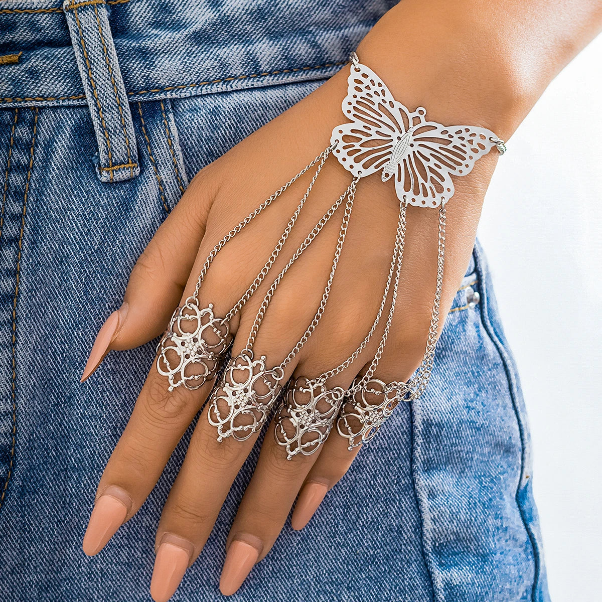 Obscura Gothic Vinger Ring Armband