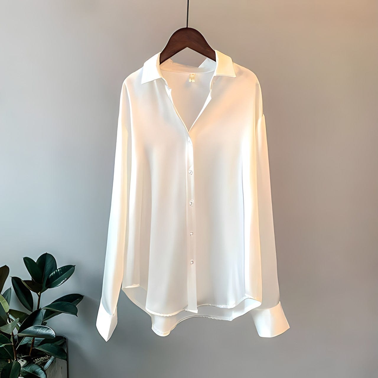 Laura | Elegant zijden overhemd met lange mouwen