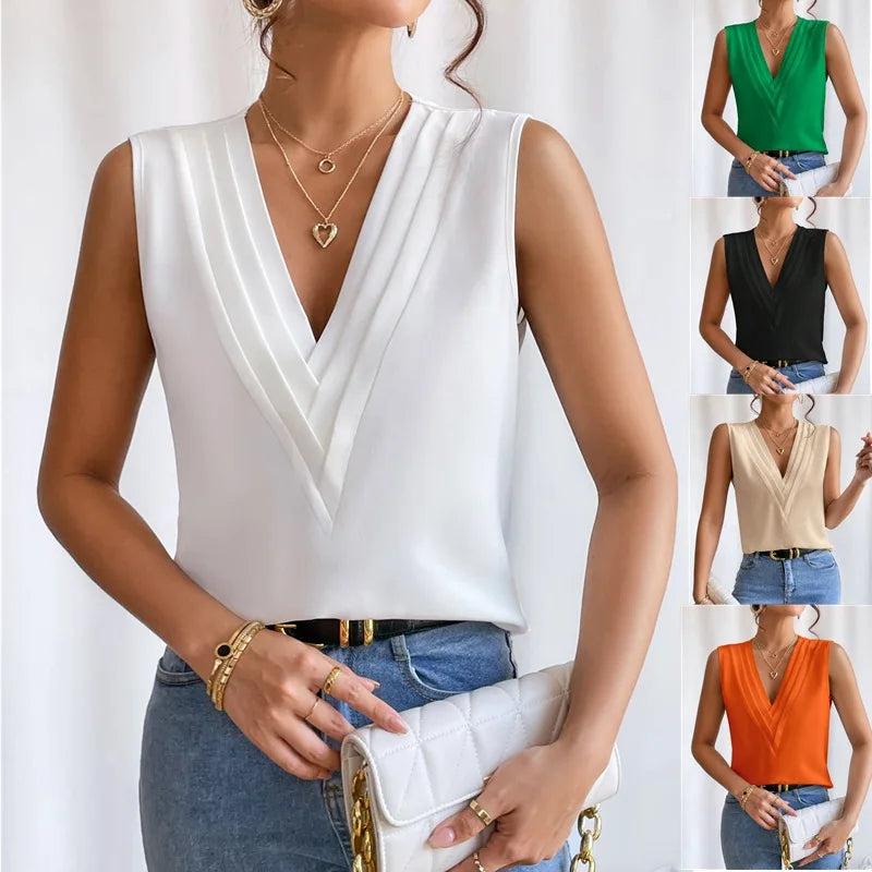 Leah | Elegante zomerblouse met korte mouwen