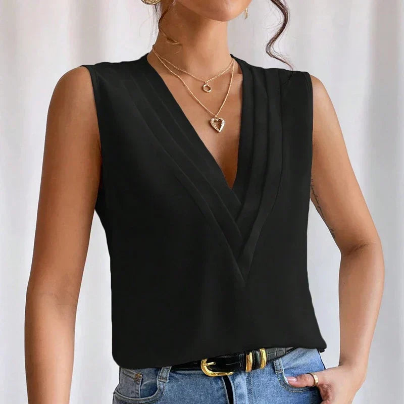 Leah | Elegante zomerblouse met korte mouwen