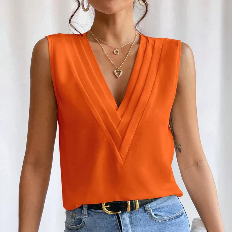 Leah | Elegante zomerblouse met korte mouwen