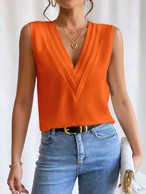 Leah | Elegante zomerblouse met korte mouwen