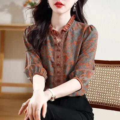 Summer Women's Blouse with Fashionable Print