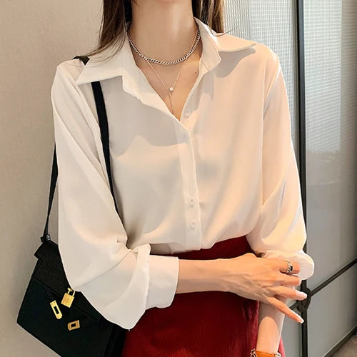 Lente-Herbst Chiffon Bluse für Damen - Stilvoller Komfort von ModaDame