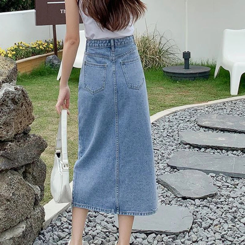 Fonkelende Zon Denim A-lijn Rok