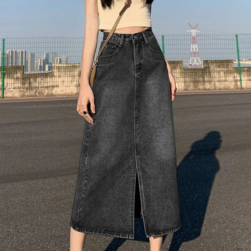 Fonkelende Zon Denim A-lijn Rok