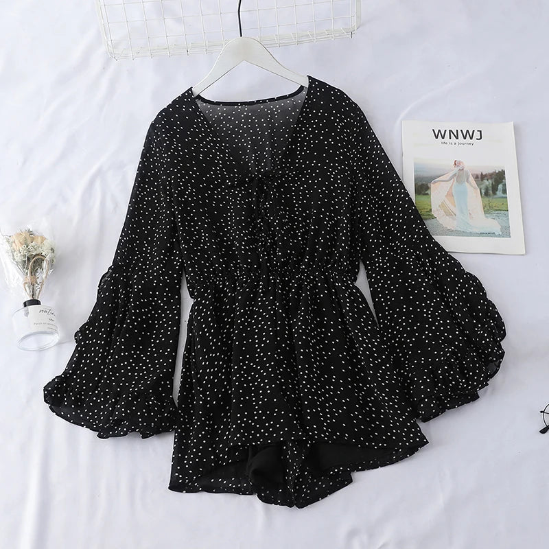 Sommerliche Eleganz Vintage Polka Dot Jumpsuit 2024