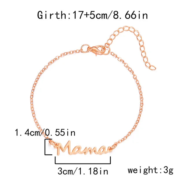 Moederliefde" Armband met Briefcharmes voor Stijlvolle Vrouwen