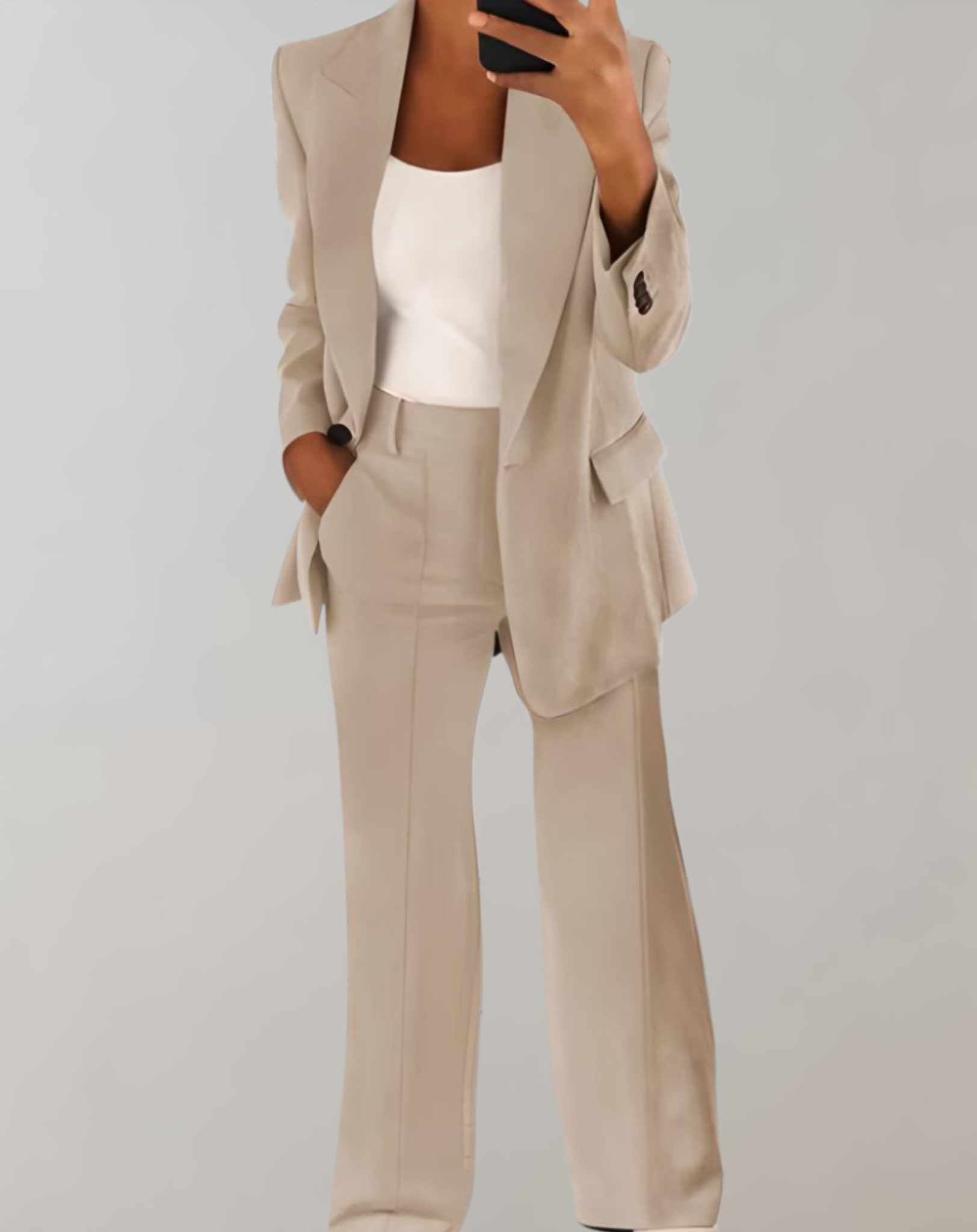 Georgina - 2-piece set of a single-breasted blazer and wide-leg pants with pockets