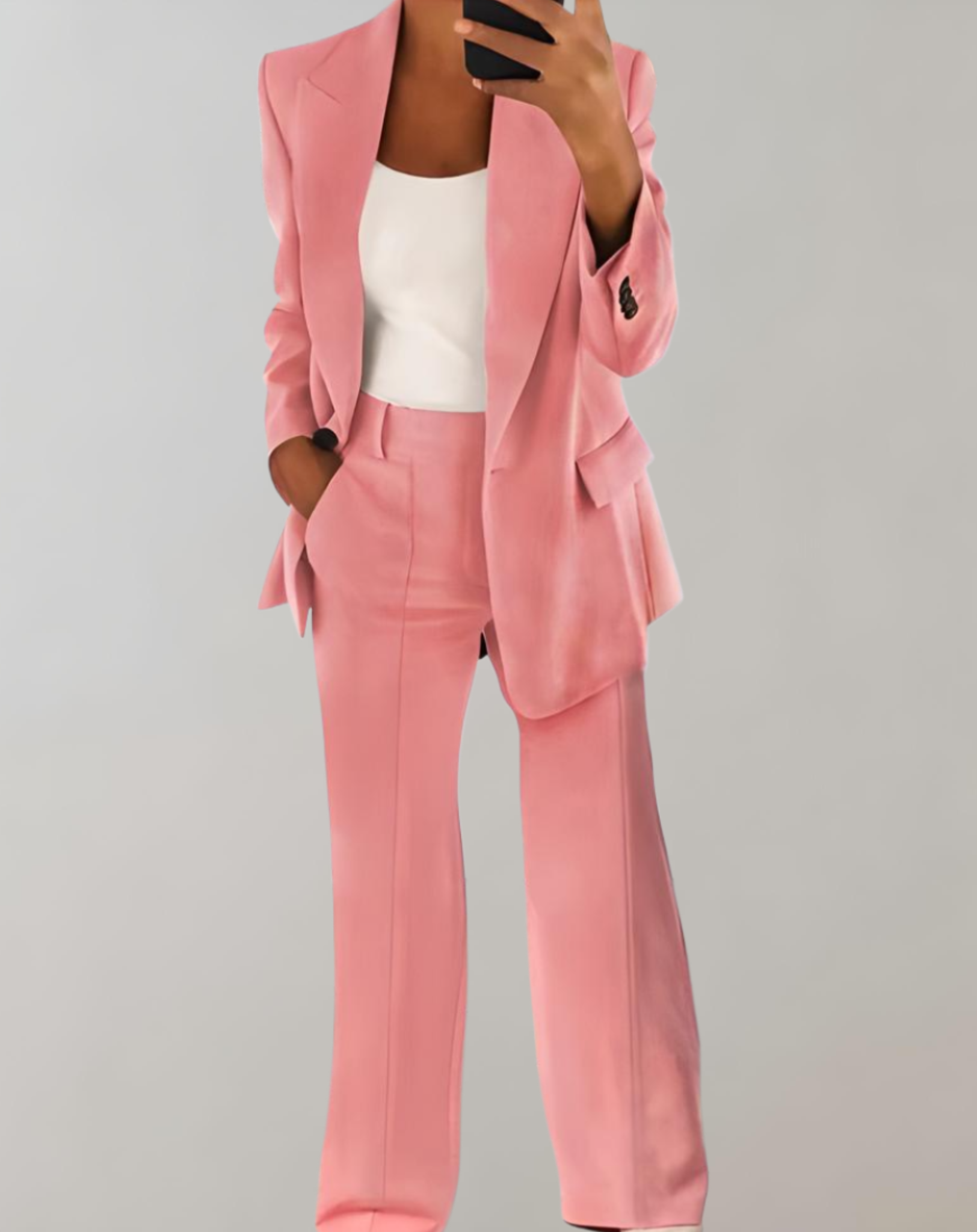 Georgina - 2-piece set of a single-breasted blazer and wide-leg pants with pockets