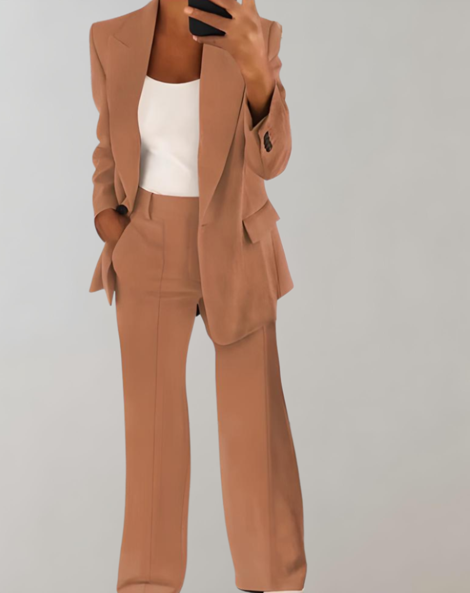 Georgina - 2-piece set of a single-breasted blazer and wide-leg pants with pockets