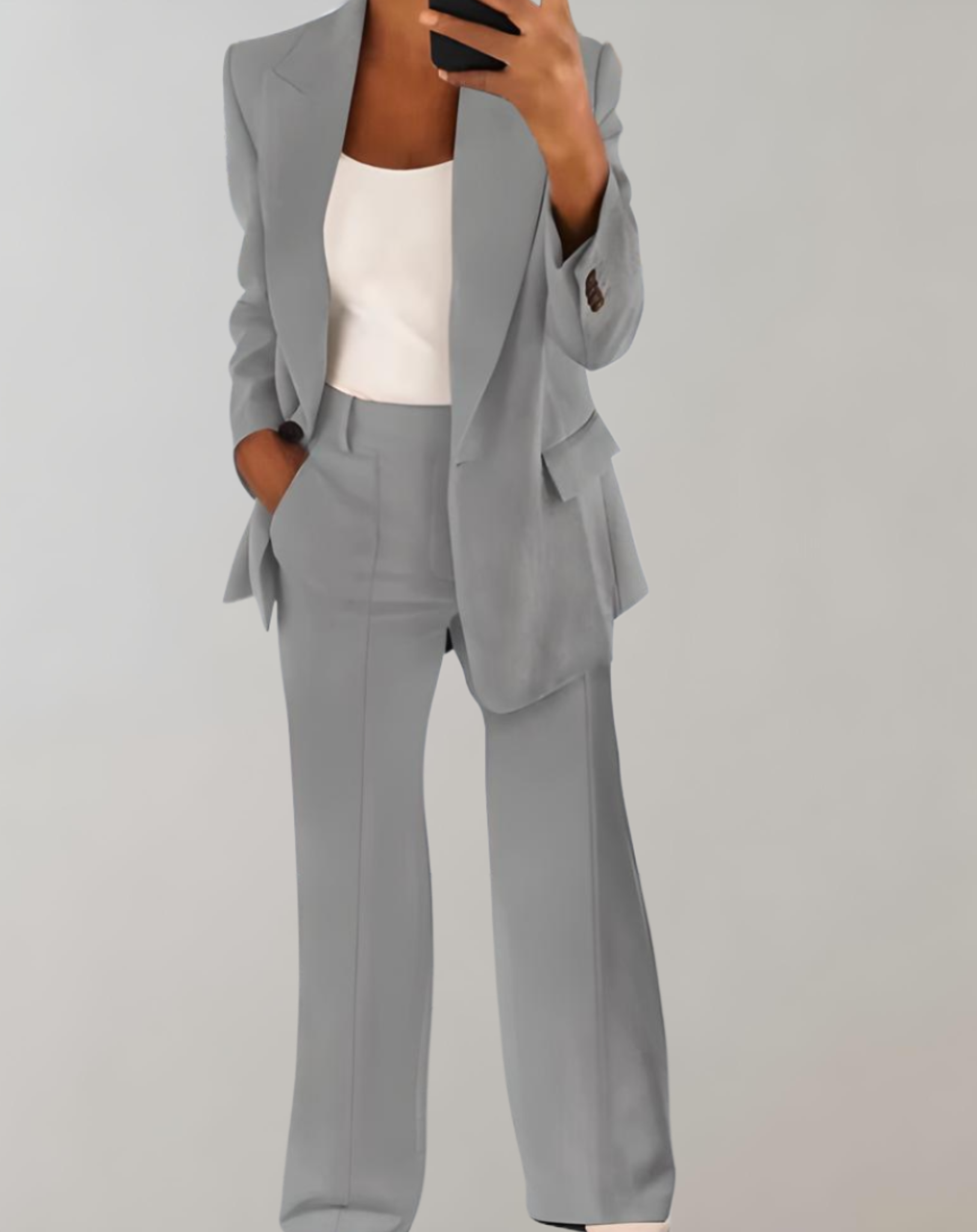 Georgina - 2-piece set of a single-breasted blazer and wide-leg pants with pockets