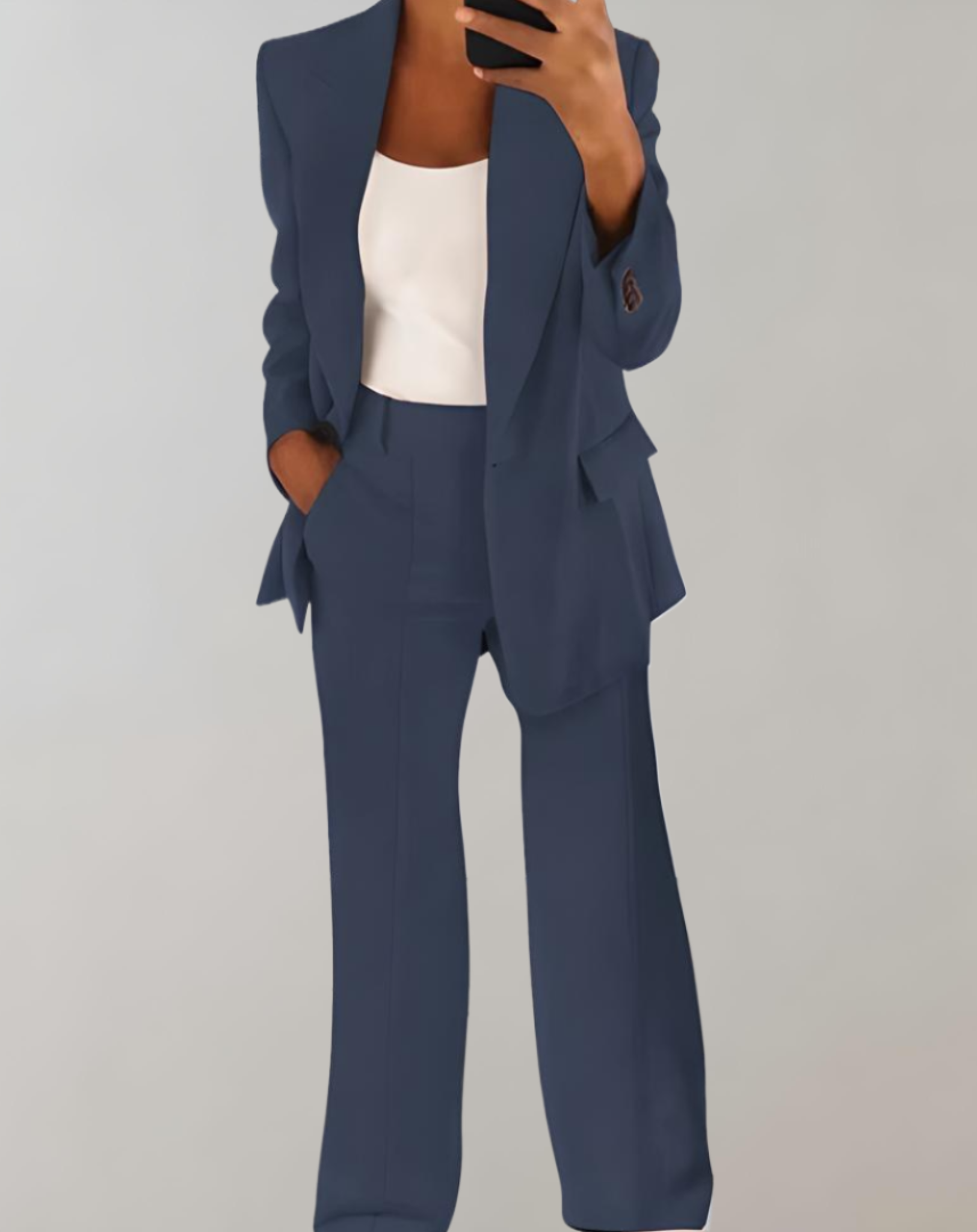 Georgina - 2-piece set of a single-breasted blazer and wide-leg pants with pockets