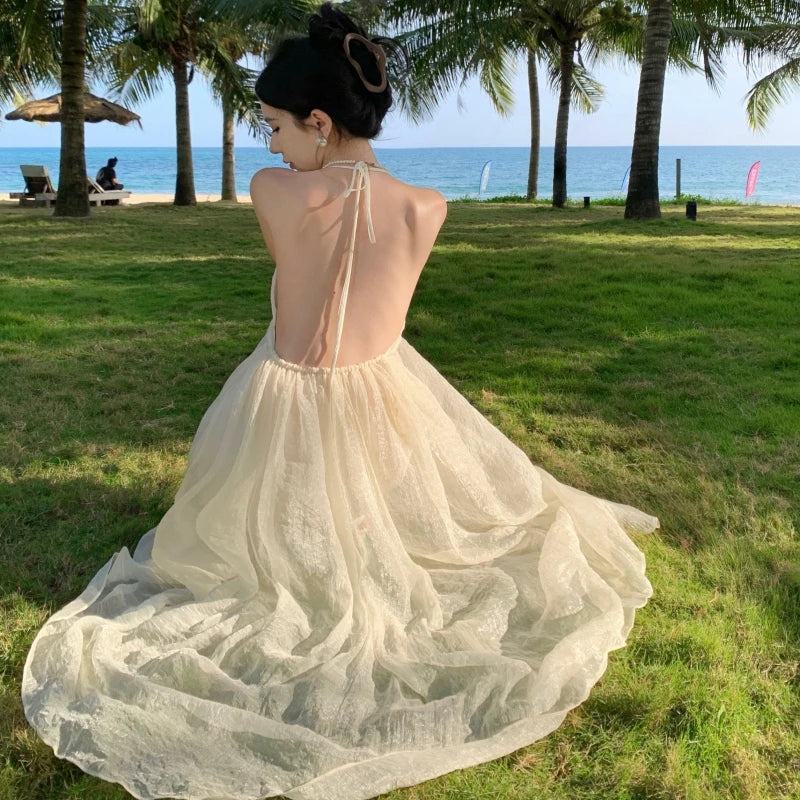Enchanting Summer Backless Fairy Long Dress