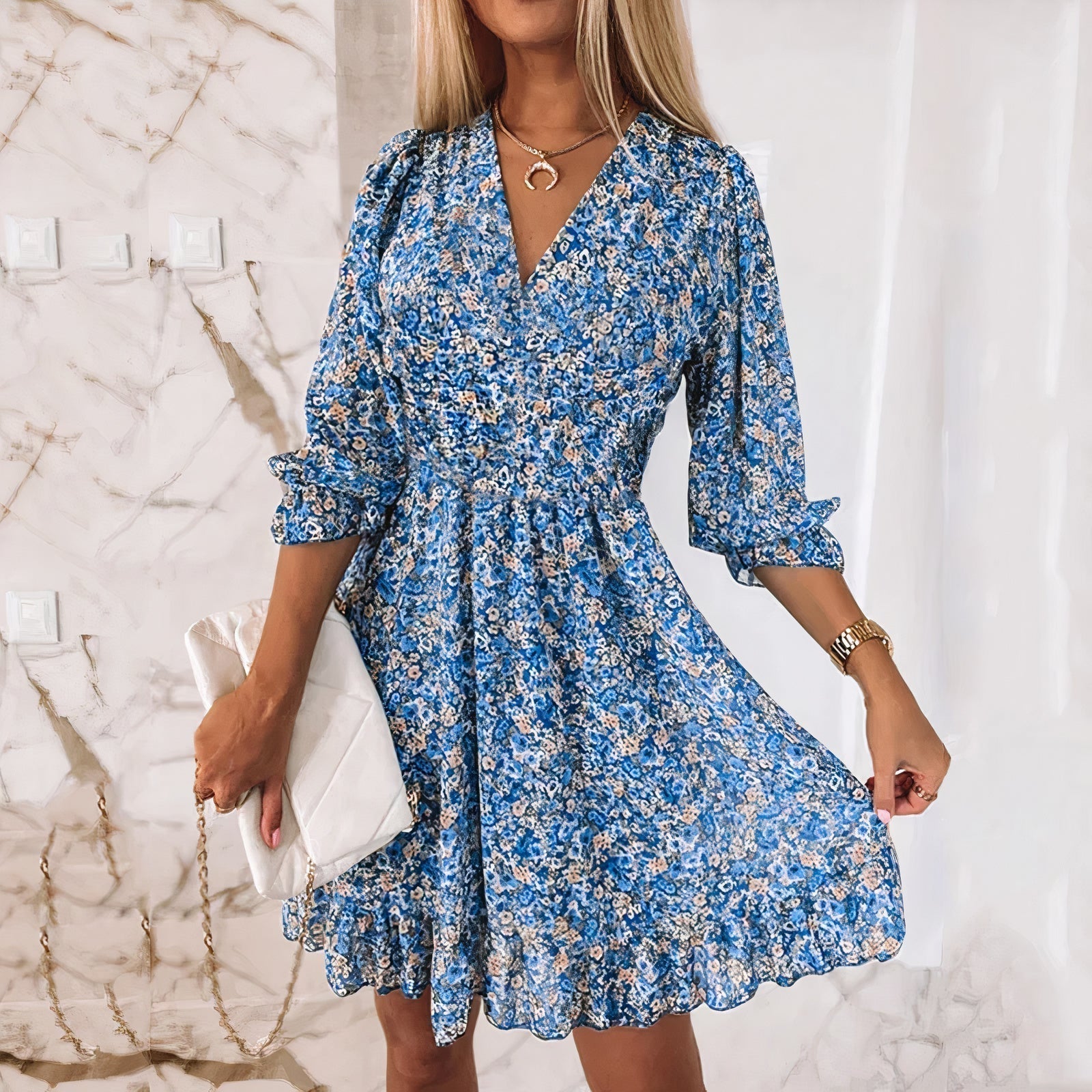 Lily | Zomer minijurk met V-hals