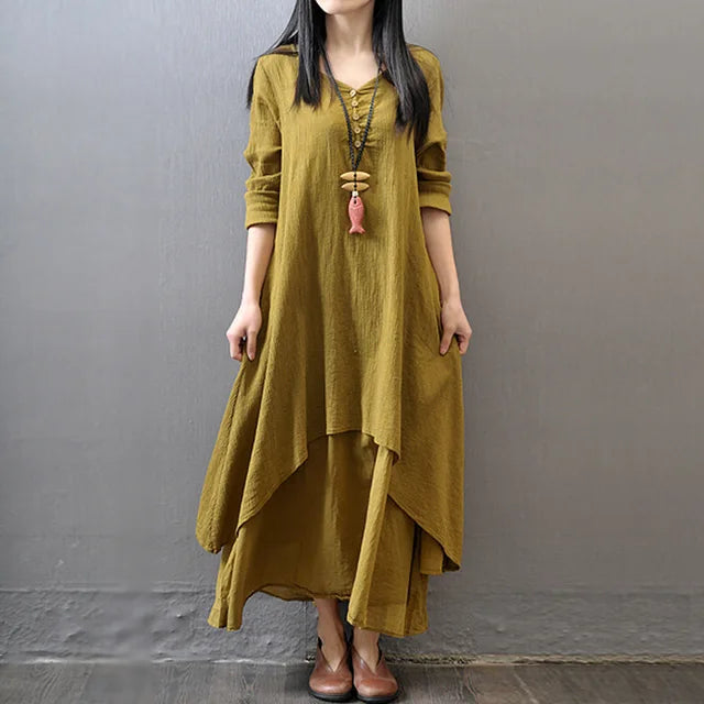 Stilvolles Leinen Sommer Maxi Kleid von Sommerlicher Chic