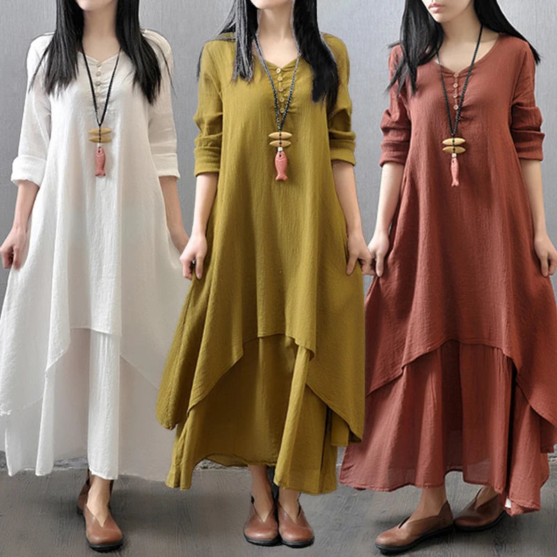 Stilvolles Leinen Sommer Maxi Kleid von Sommerlicher Chic