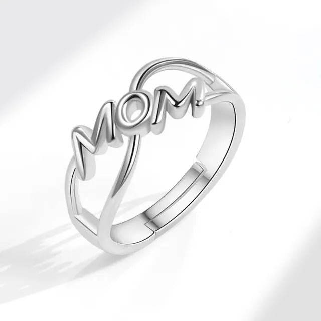 Lieve Mama" Sterling Zilveren Ring van Lucente