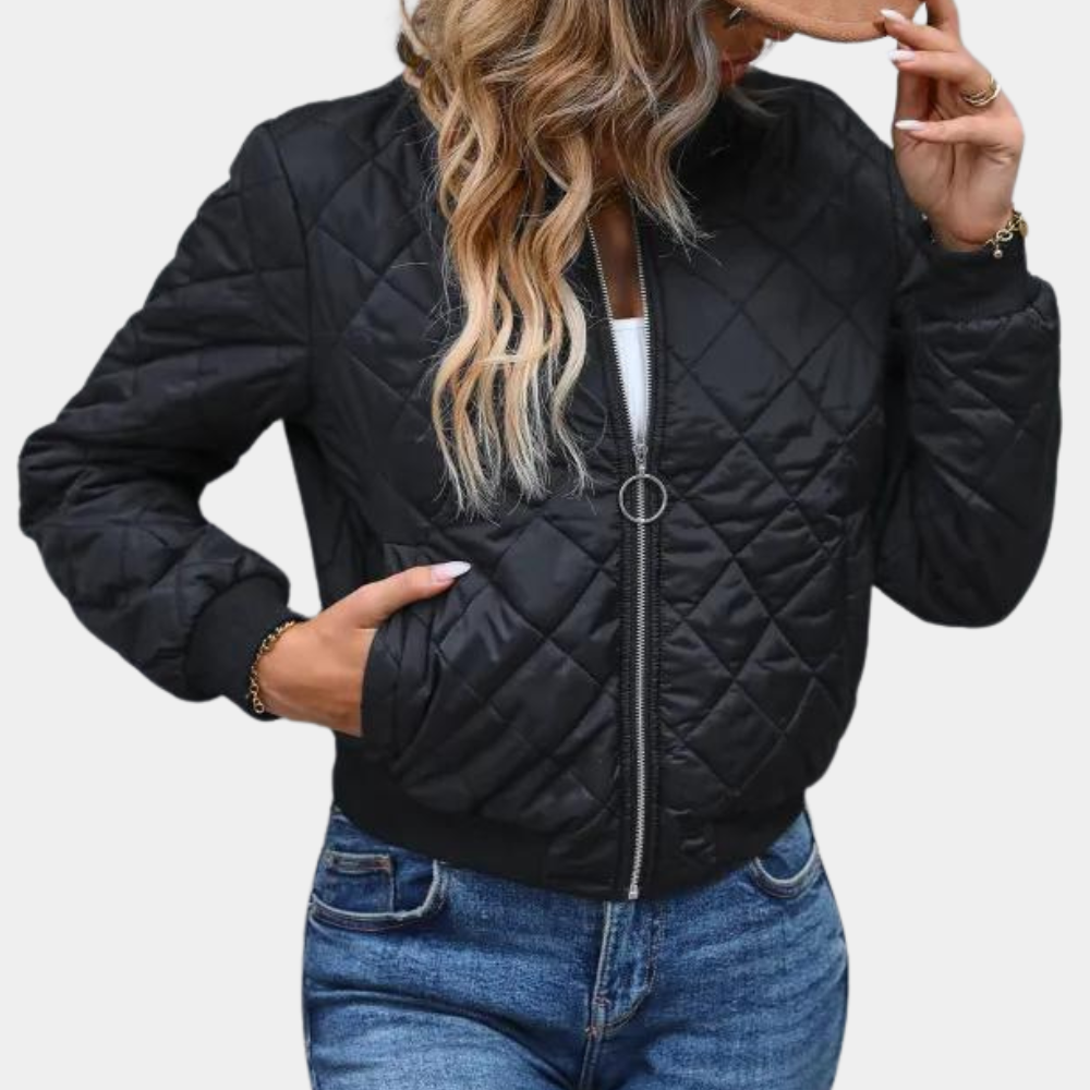 Loredana | Winterbommenwerper con zip completa e dettagli sulla costa