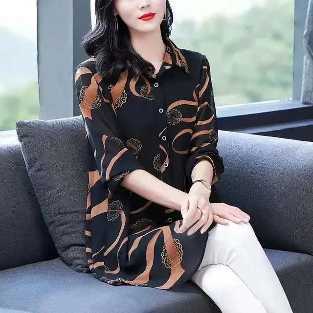 Vrouwelijke Bloemenprint Blouse voor Voorjaar en Zomer