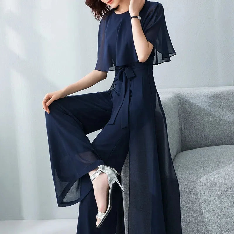 Zomer Jumpsuit met Lotusblad Mouwen