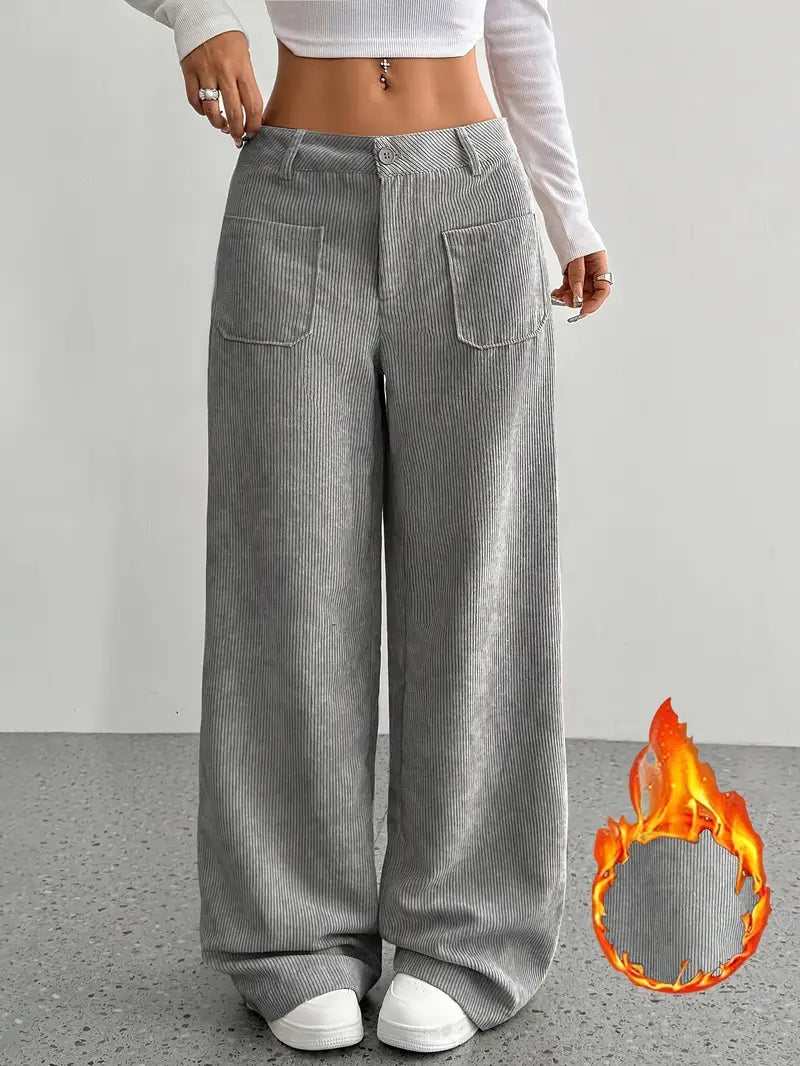 Luisa | Trendy corduroy broek met hoge taille