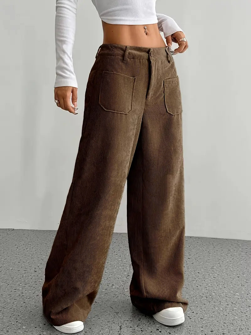Luisa | Trendy corduroy broek met hoge taille