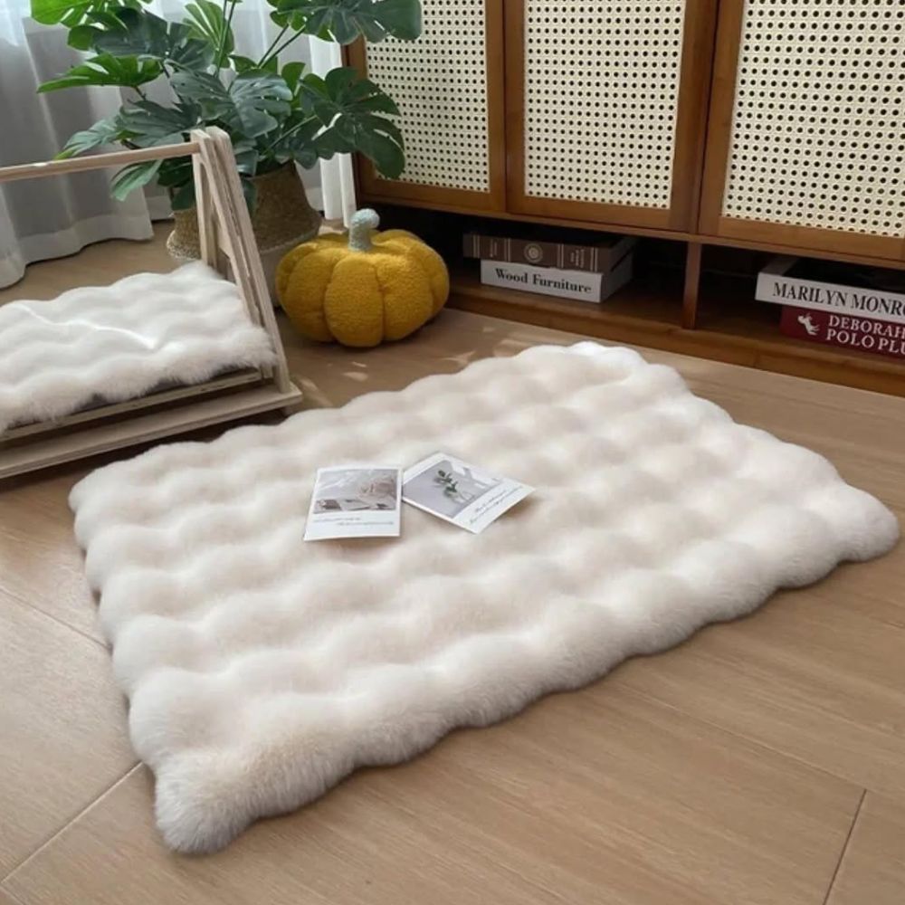 Luxe Flauschige Tapijt met Blazenstructuur