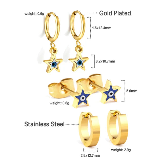 GLuxusteel Edelstahl Kugelohrring Set