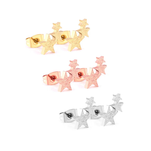 GLuxusteel Edelstahl Kugelohrring Set