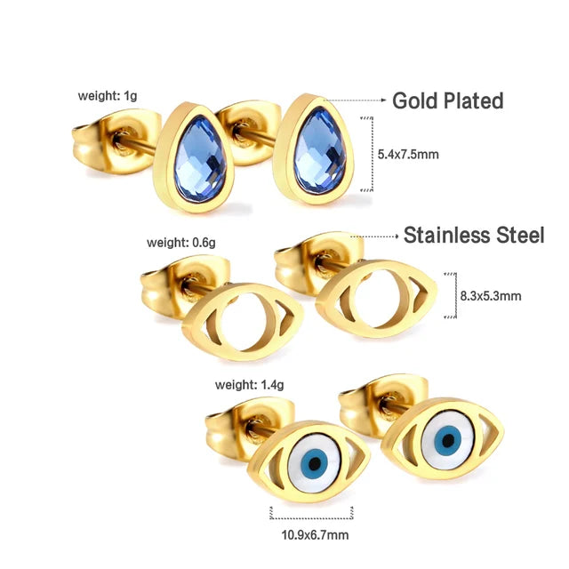 GLuxusteel Edelstahl Kugelohrring Set