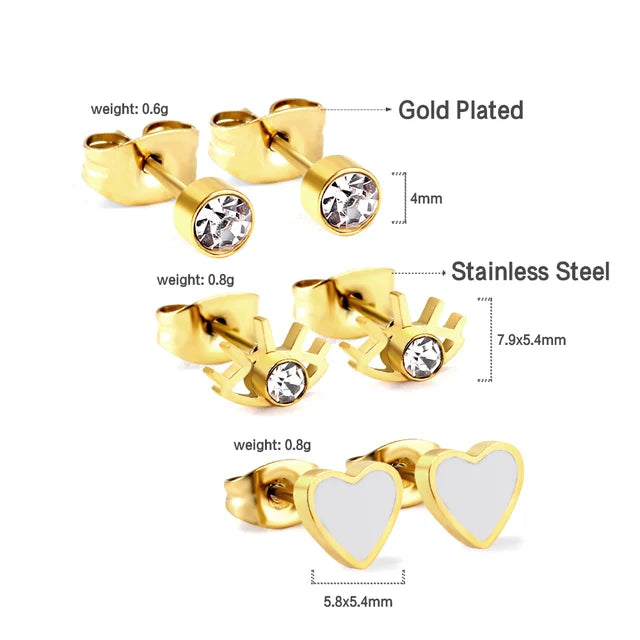 GLuxusteel Edelstahl Kugelohrring Set