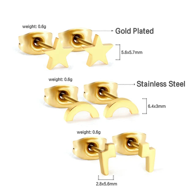 GLuxusteel Edelstahl Kugelohrring Set