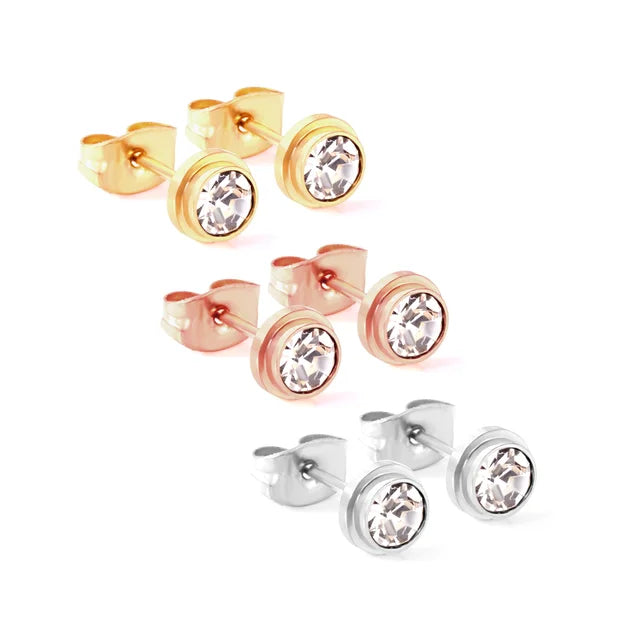 GLuxusteel Edelstahl Kugelohrring Set