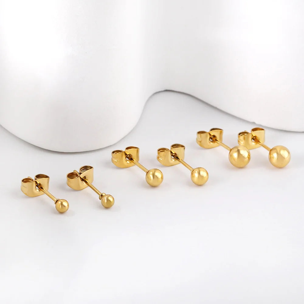 GLuxusteel Edelstahl Kugelohrring Set