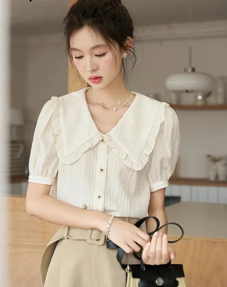 Soleluxe Top Estivo Chic con Maniche Corte