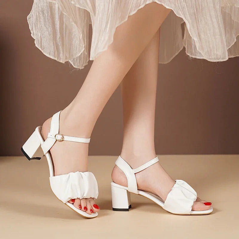Nieuwe Mode Witte Hoge Hak Sandalen voor Vrouwen
