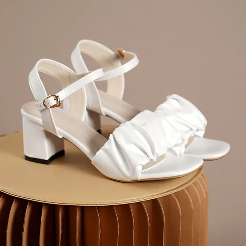 Nieuwe Mode Witte Hoge Hak Sandalen voor Vrouwen