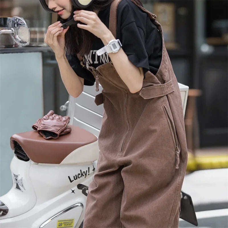 Stylish Steps Vintage Wash Overalls for Women