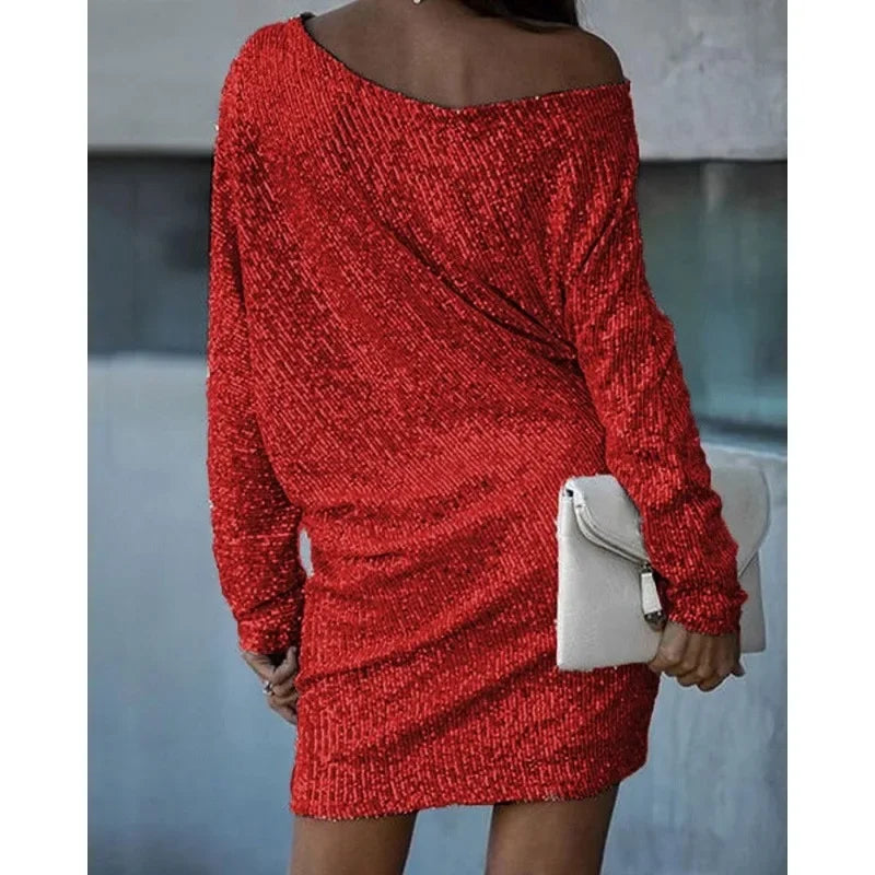 Marina | Glanzende korte mini-jurk met bandjes