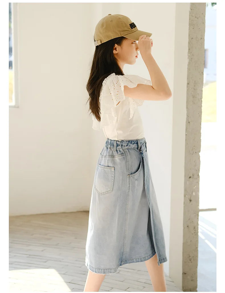 Sparkling Sun Girls Cowboy Half Skirt