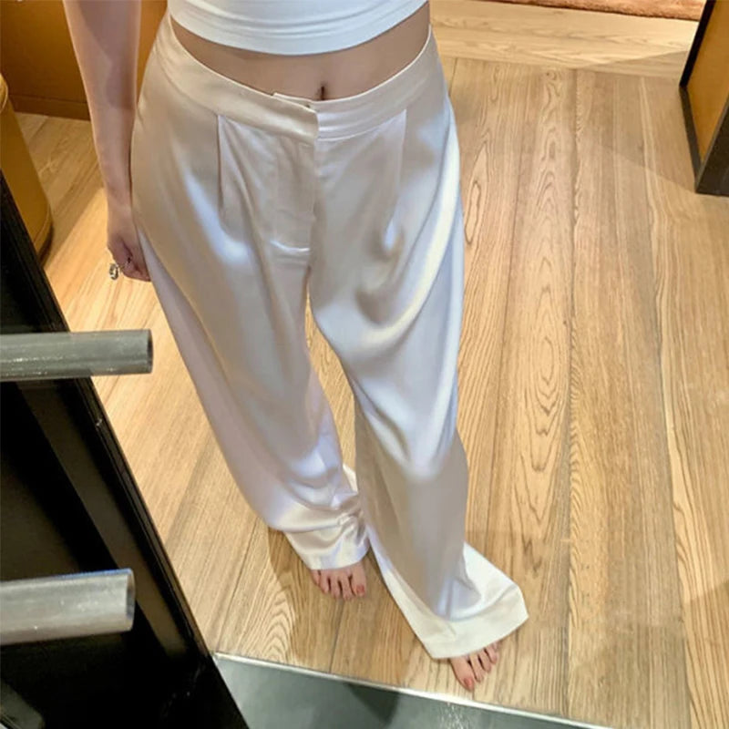 ModeMeester Satijnen Wijde Pijpen Broek