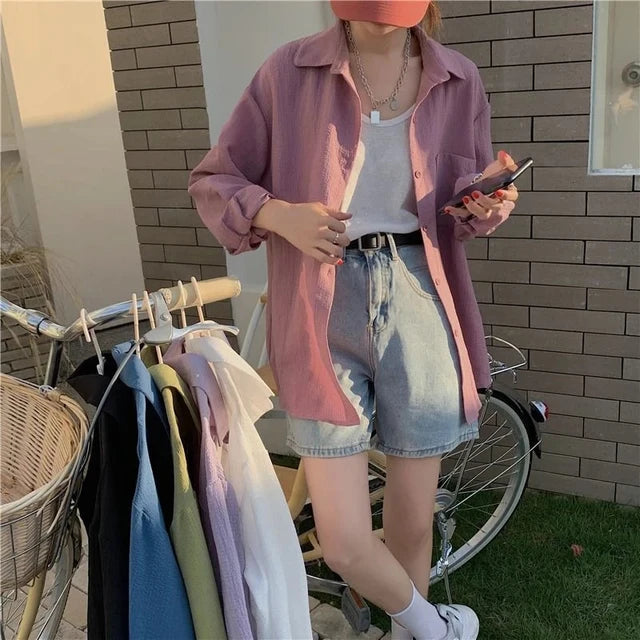Oversized Groene Blouse - Vintage Stijl